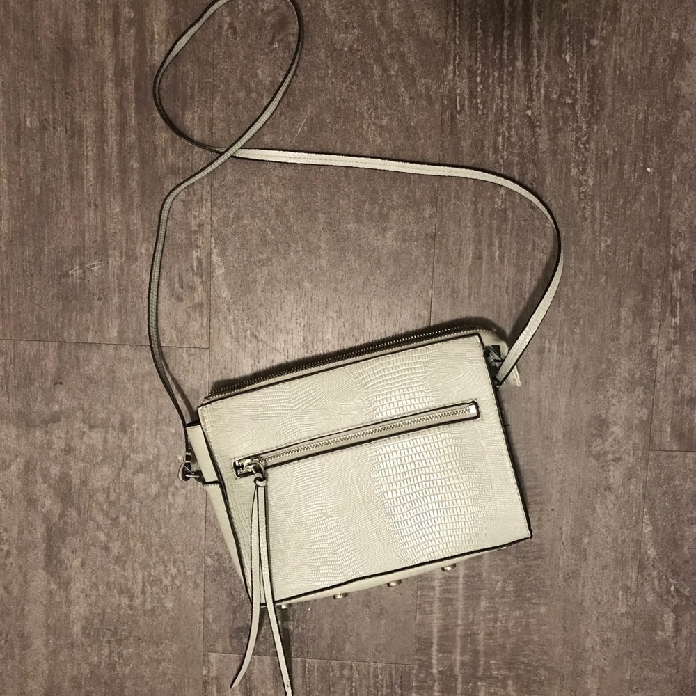 Gray Snake-print Crossbody Bag